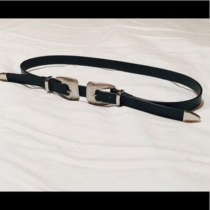 double buckle western belt